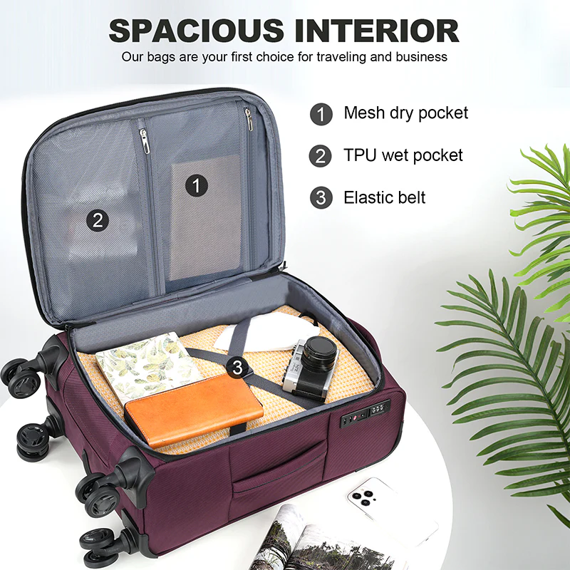 KROSER 20" Softside Expandable Carry-On Luggage with USB & TSA Lock - Image 6