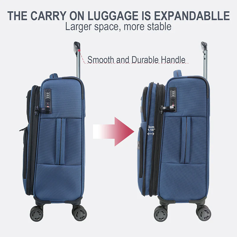 KROSER 20" Softside Expandable Carry-On Luggage with USB & TSA Lock - Image 3