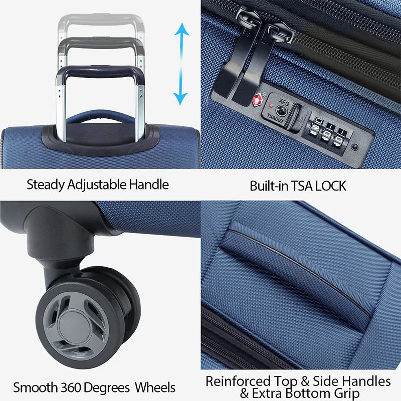 KROSER 20" Softside Expandable Carry-On Luggage with USB & TSA Lock - Image 5