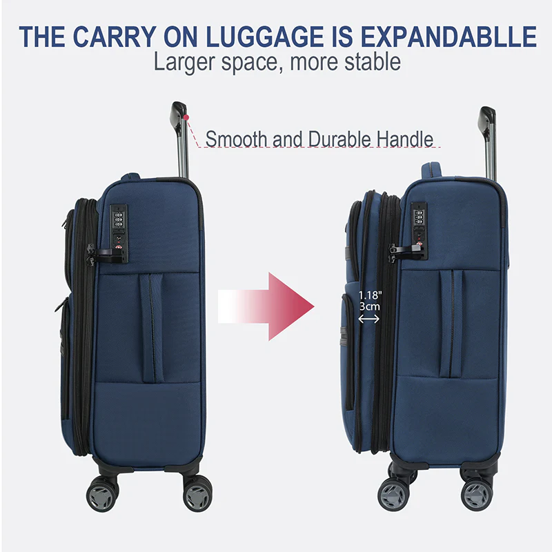KROSER 20" Softside Expandable Carry-On Luggage with USB & TSA Lock - Image 3