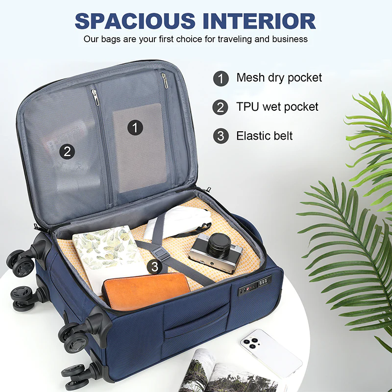 KROSER 20" Softside Expandable Carry-On Luggage with USB & TSA Lock - Image 6