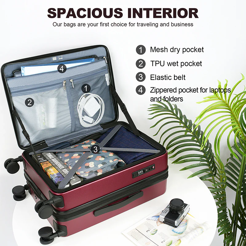 KROSER 20" Top-Loading Carry-On Luggage with USB & TSA Lock - Image 4