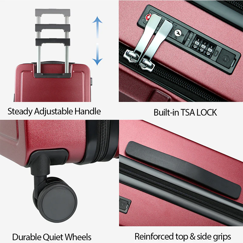 KROSER 20" Top-Loading Carry-On Luggage with USB & TSA Lock - Image 7