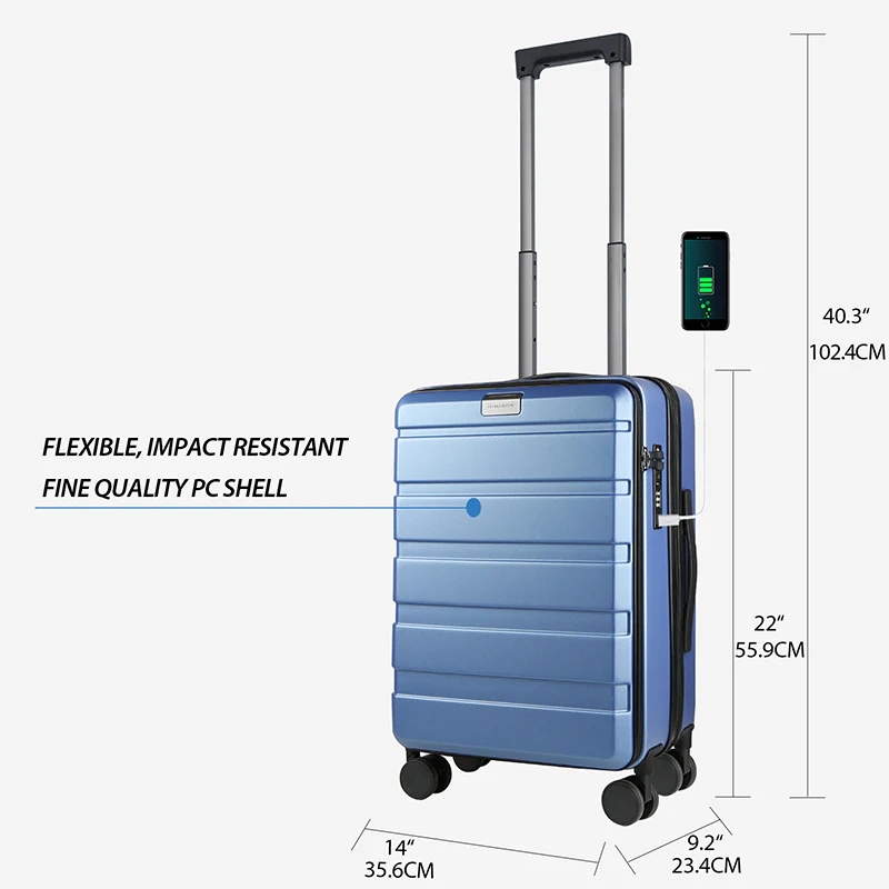 KROSER 20" Top-Loading Carry-On Luggage with USB & TSA Lock - Image 2