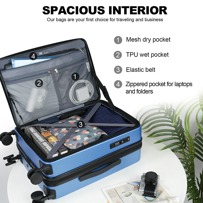 KROSER 20" Top-Loading Carry-On Luggage with USB & TSA Lock - Image 6