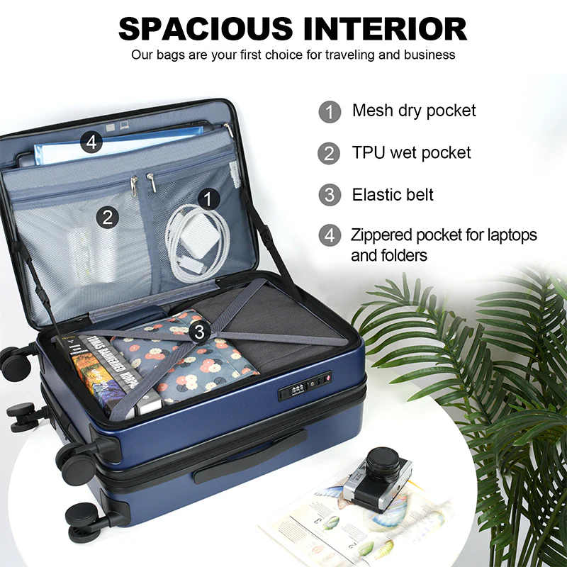 KROSER 20" Top-Loading Carry-On Luggage with USB & TSA Lock - Image 6