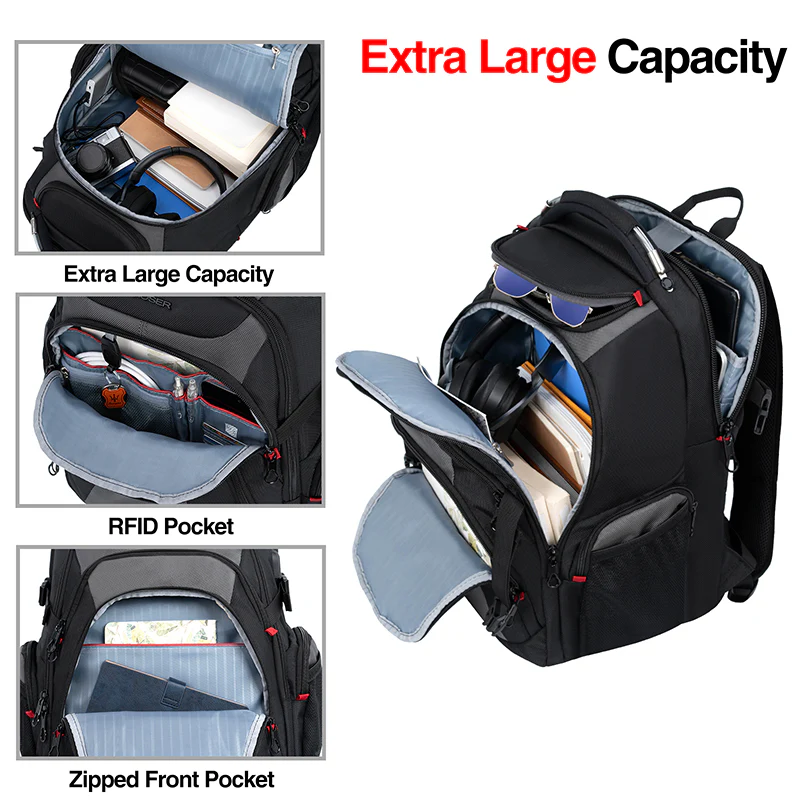 KROSER 17.3" Travel Laptop Backpack with Hard Shell & RFID - Image 3