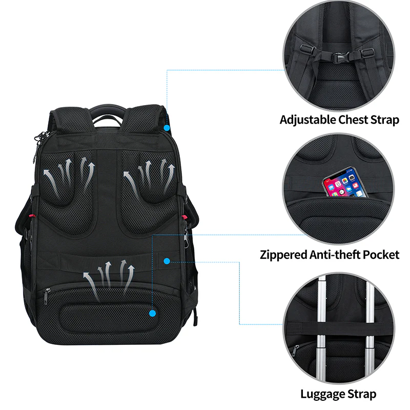 KROSER 17.3" Travel Laptop Backpack with Hard Shell & RFID - Image 4