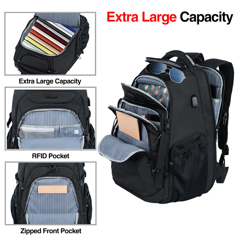 KROSER 18.4" Travel Laptop Backpack with Hard Shell & RFID - Image 3