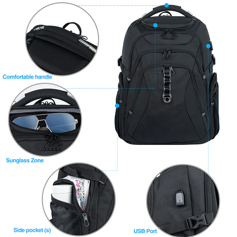KROSER 18.4" Travel Laptop Backpack with Hard Shell & RFID - Image 4
