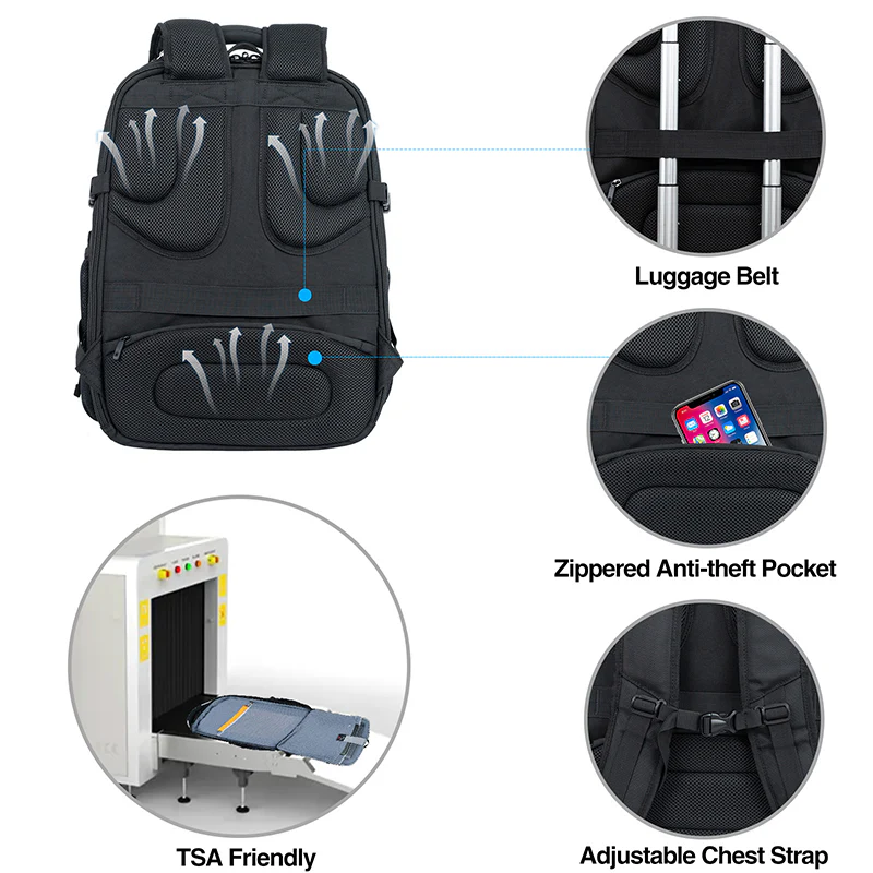 KROSER 18.4" Travel Laptop Backpack with Hard Shell & RFID - Image 5