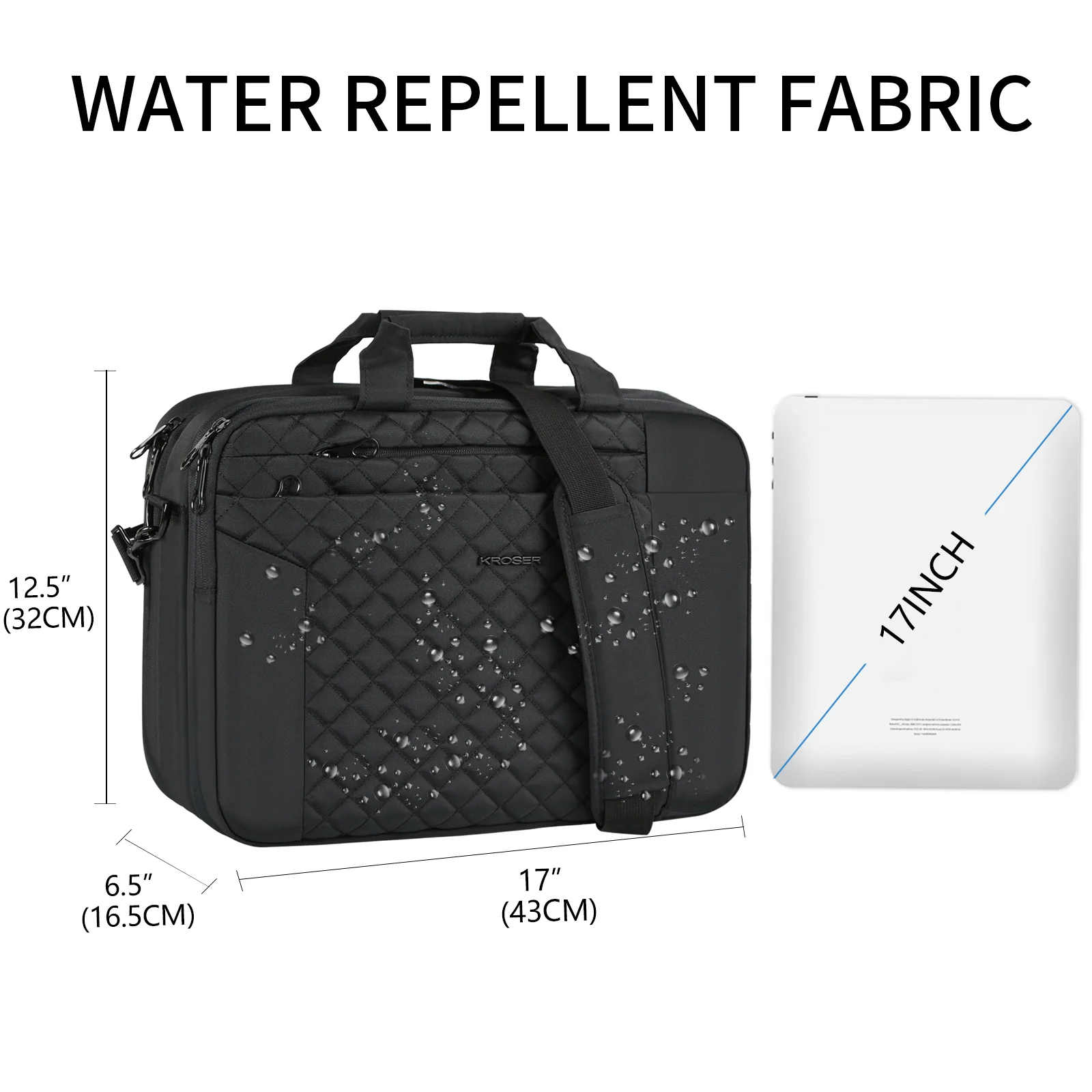 KROSER 17" TSA-Friendly Laptop Briefcase - Image 3