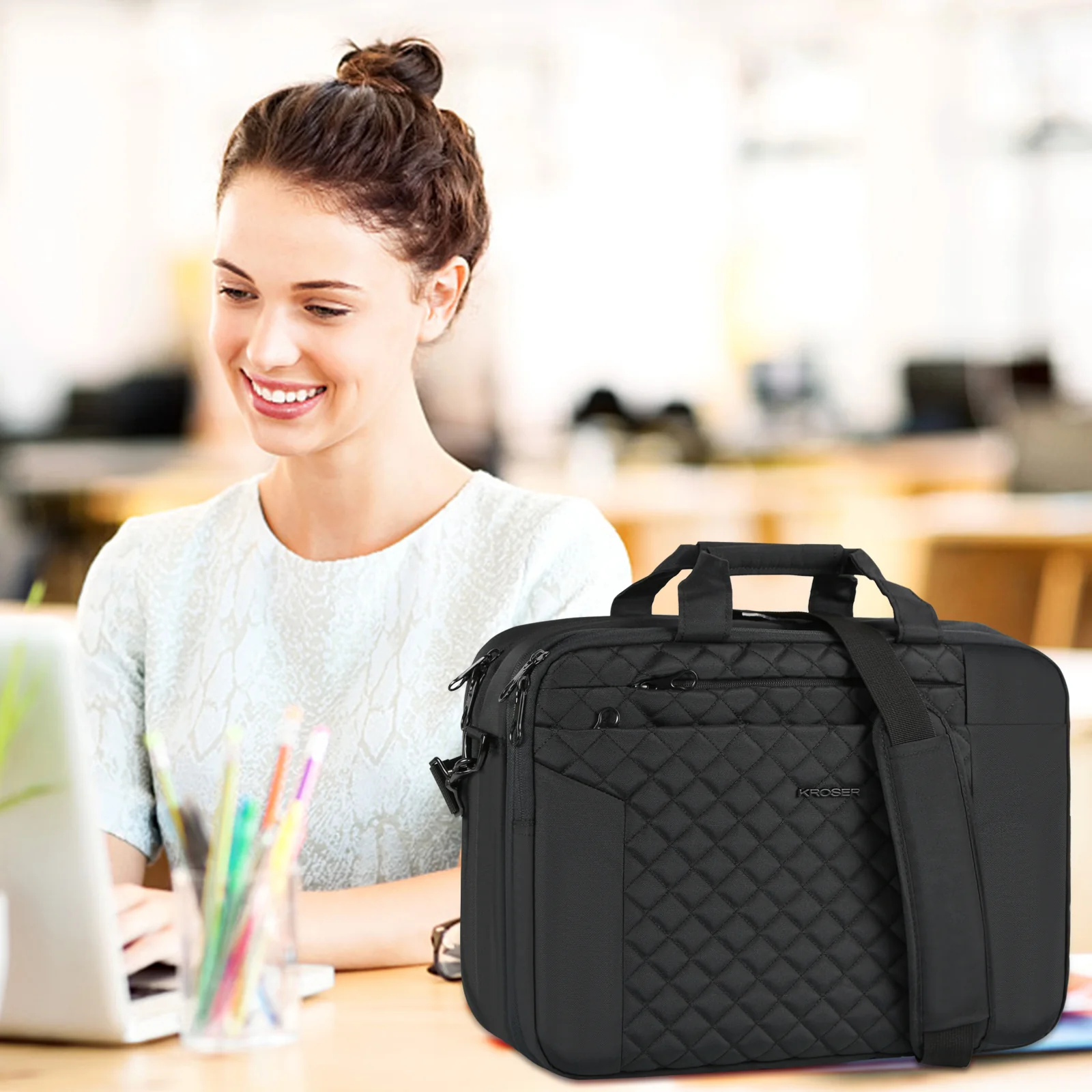 KROSER 17" TSA-Friendly Laptop Briefcase - Image 8