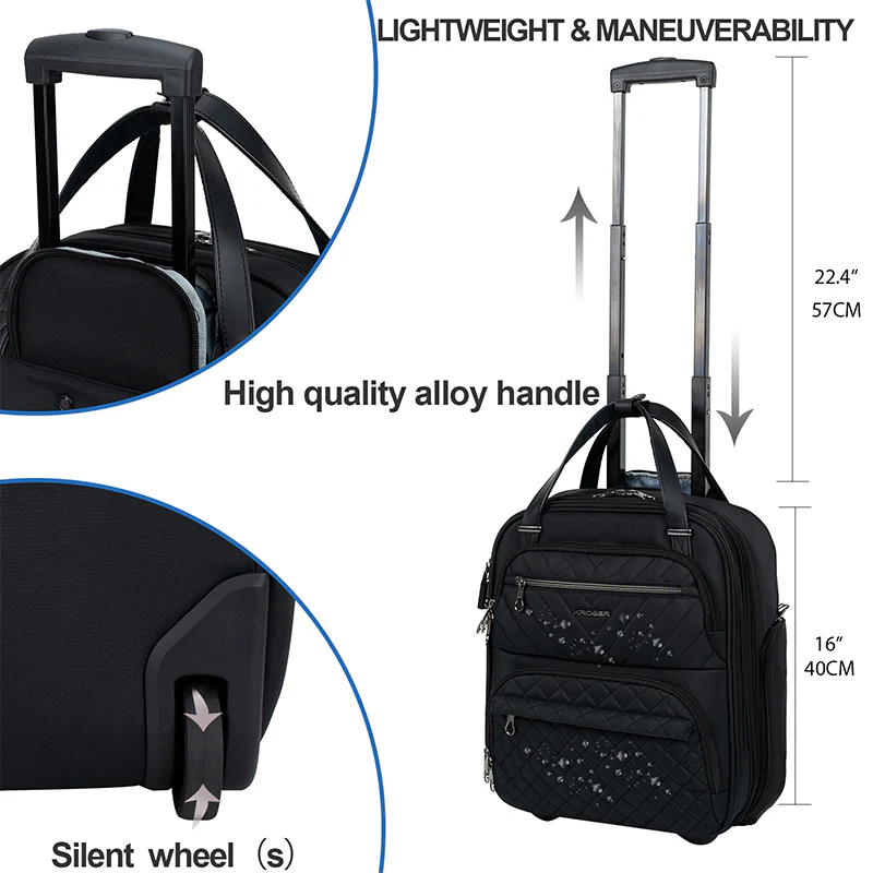 KROSER 16" Underseat Carry-On Suitcase with Laptop Compartment - Image 11