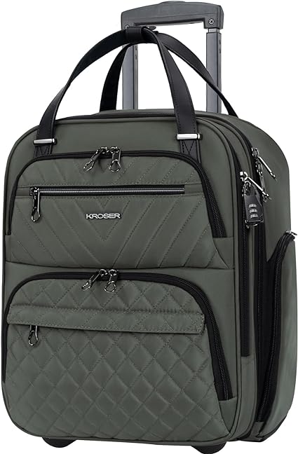 KROSER 16" Underseat Carry-On Suitcase with Laptop Compartment - Image 6