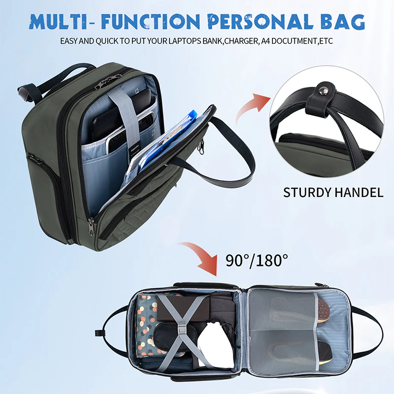 KROSER 16" Underseat Carry-On Suitcase with Laptop Compartment - Image 4