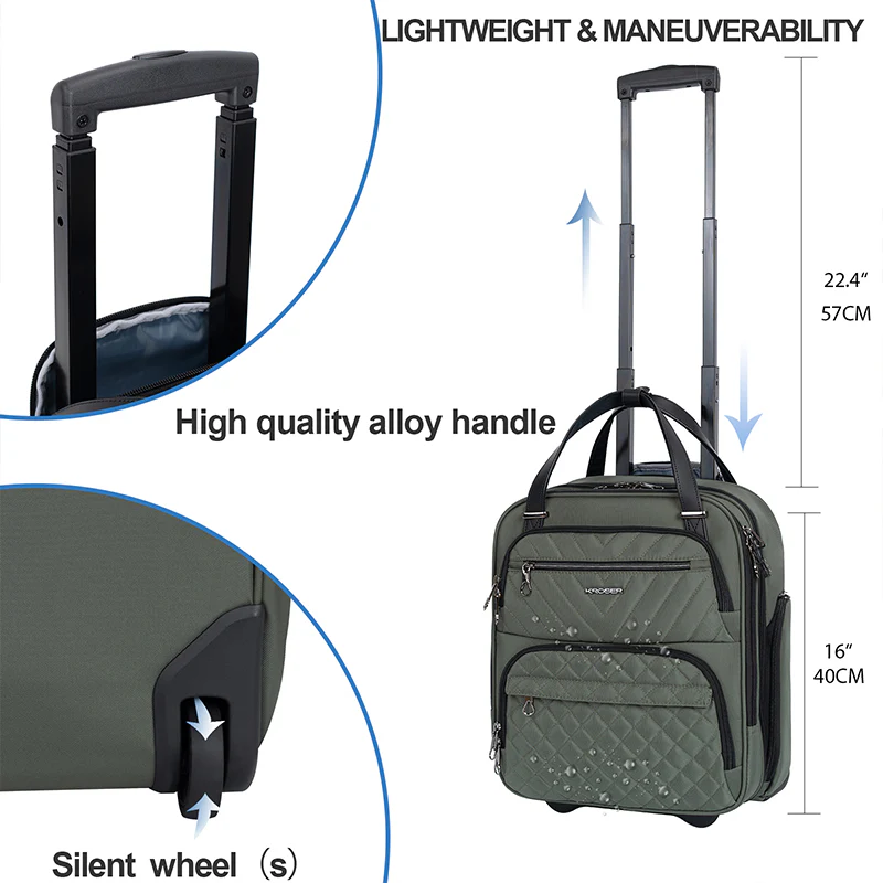 KROSER 16" Underseat Carry-On Suitcase with Laptop Compartment - Image 5