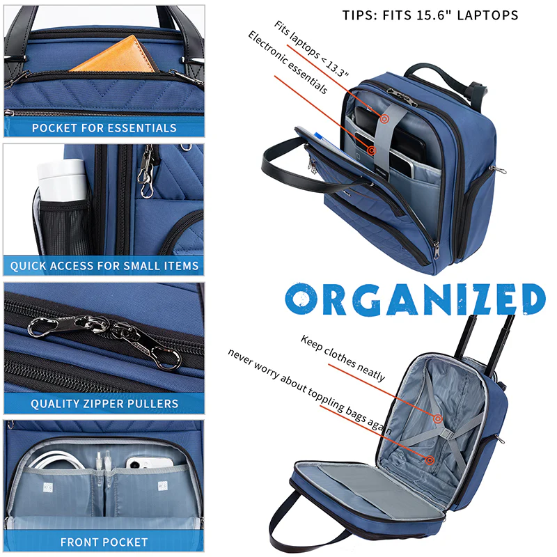 KROSER 16" Underseat Carry-On Suitcase with Laptop Compartment - Image 3
