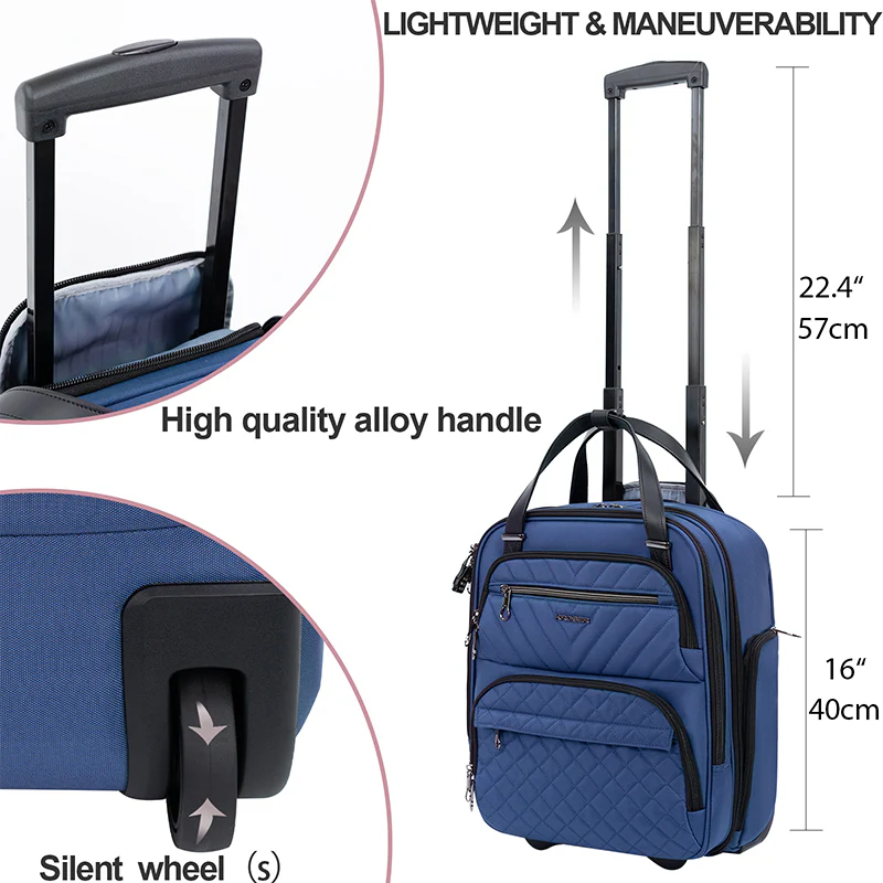KROSER 16" Underseat Carry-On Suitcase with Laptop Compartment - Image 5